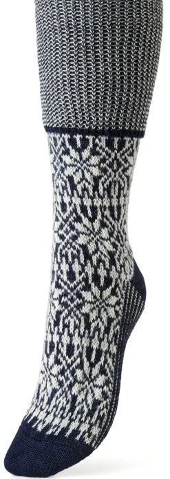 Strümpfe & Socken * Hirsch Natur Kniestrumpf Jacquard Schurwolle Dunkelblau