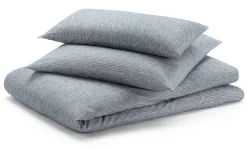 Bettwaren & Bettwäsche * Sampedro Kopfkissenbezug Flanell Fischgrat Blau