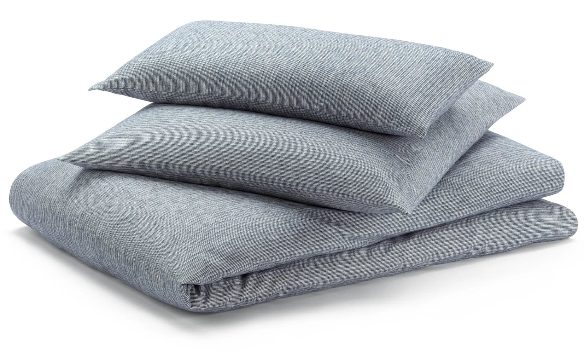 Bettwaren & Bettwäsche * Sampedro Kopfkissenbezug Flanell Fischgrat Blau