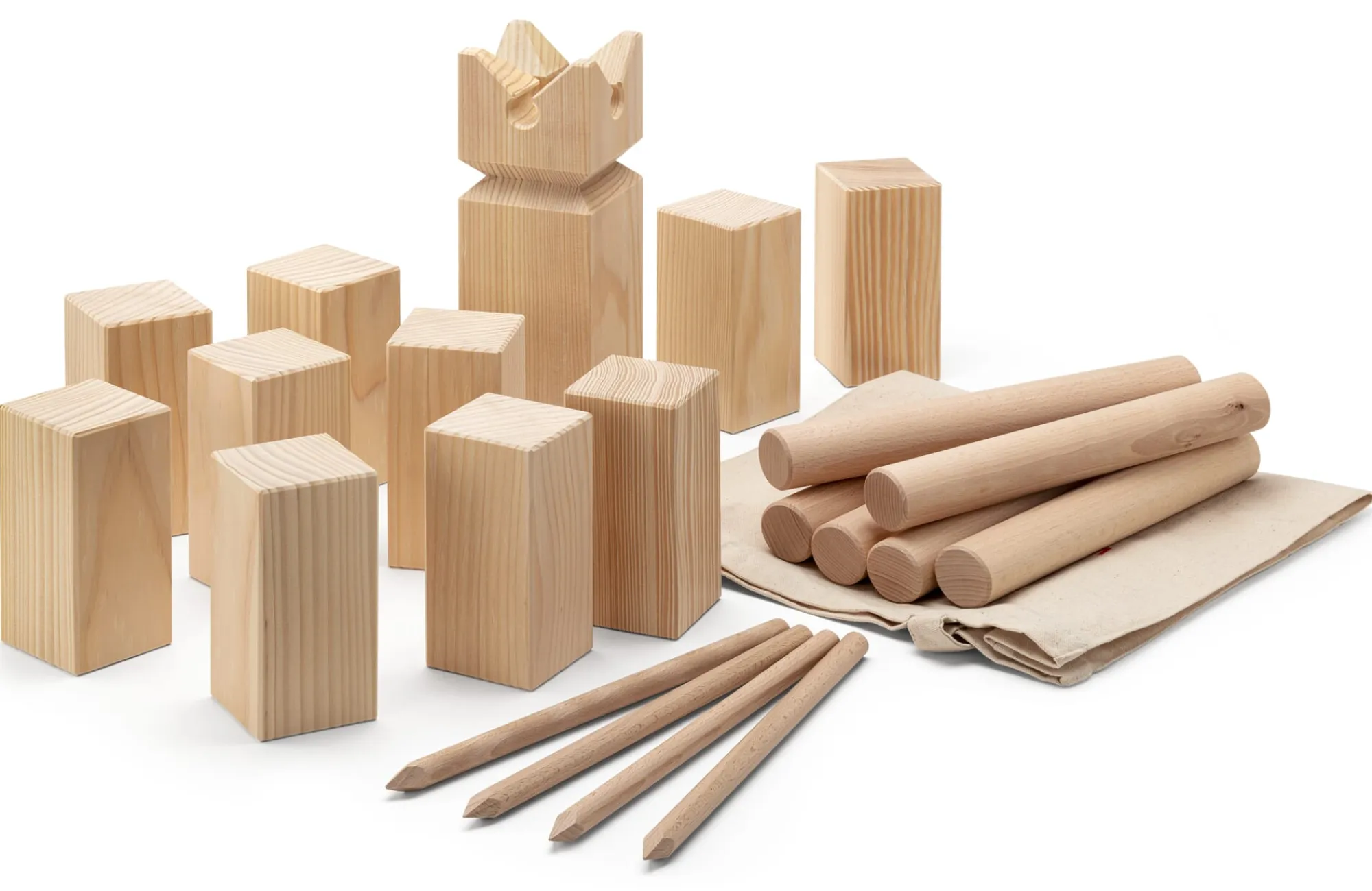 Holzspielzeug|Gesellschaftsspiele * Stiftung Weizenkorn Kubb Wikinger-Wurfspiel