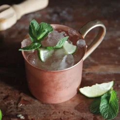 Becher * Cu Artigiana Kupferbecher mit Messinggriff