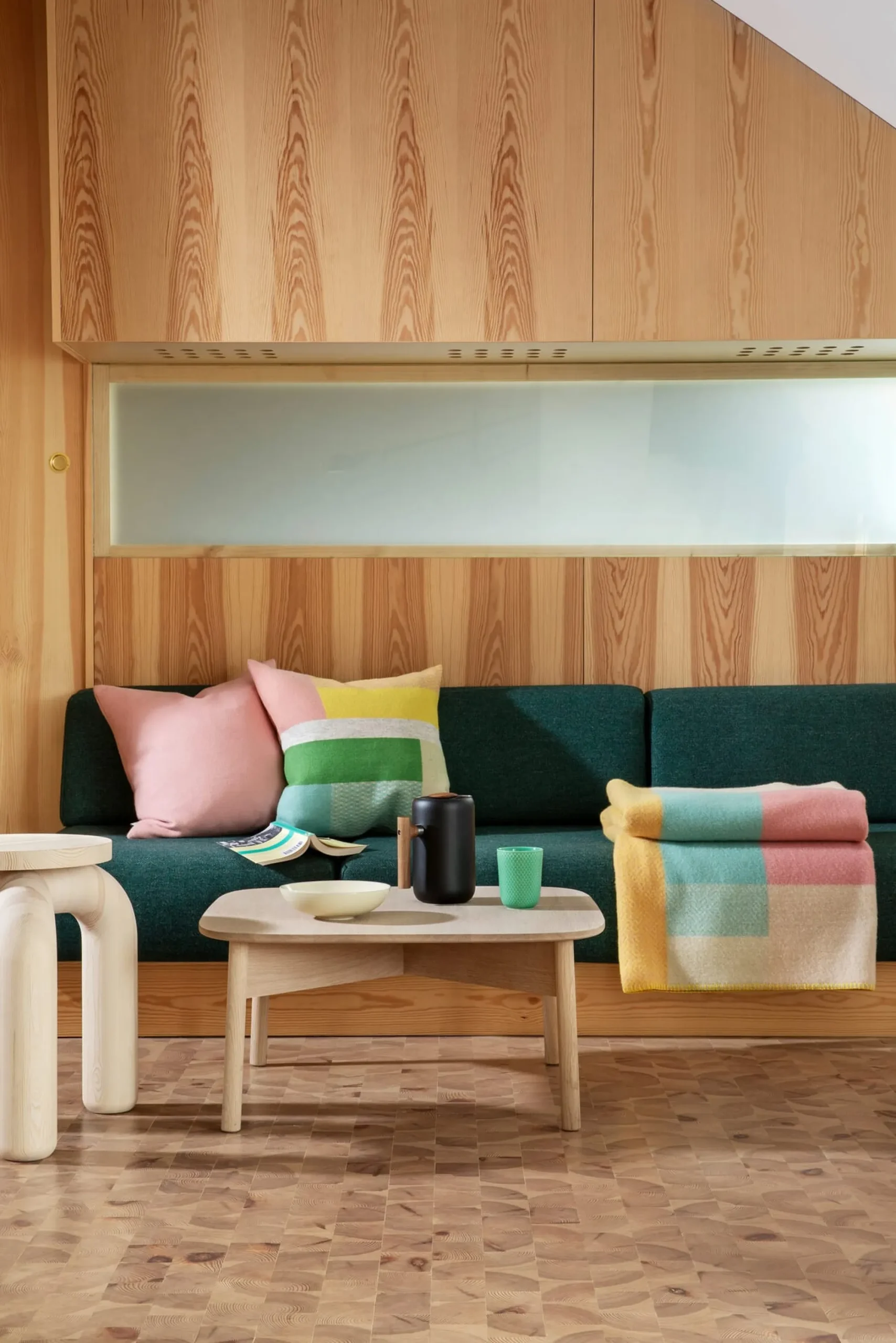 Decken * Røros Tweed Lammwolldecke Bauhausstil Pastell