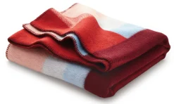 Decken * Røros Tweed Lammwolldecke Bauhausstil Rot