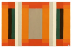 Decken * Røros Tweed Lammwolldecke Bauhausstil Orange