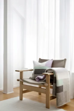 Decken * Røros Tweed Lammwolldecke Bauhausstil Grau