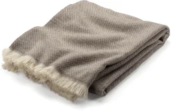 Decken * Steinbeck Lammwolldecke Panamabindung Beige