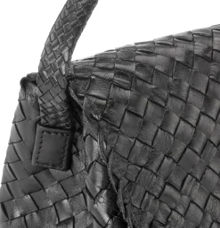 Umhänge- & Handtaschen * Allan K Lederhandtasche geflochten, schwarz