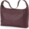 Umhänge- & Handtaschen * Allan K Lederhandtasche geflochten, weinrot