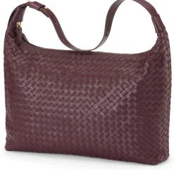 Umhänge- & Handtaschen * Allan K Lederhandtasche geflochten, weinrot