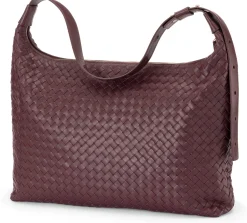 Umhänge- & Handtaschen * Allan K Lederhandtasche geflochten, weinrot