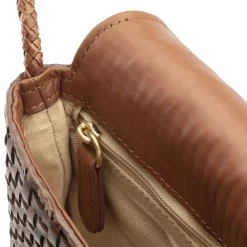 Etuis & Federtaschen * Allan K Leder-Handytasche geflochten, Braun