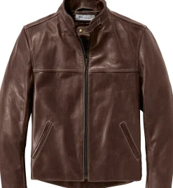 Jacken * Hack Lederware Lederjacke Pull-up Stehkragen Dunkelbraun