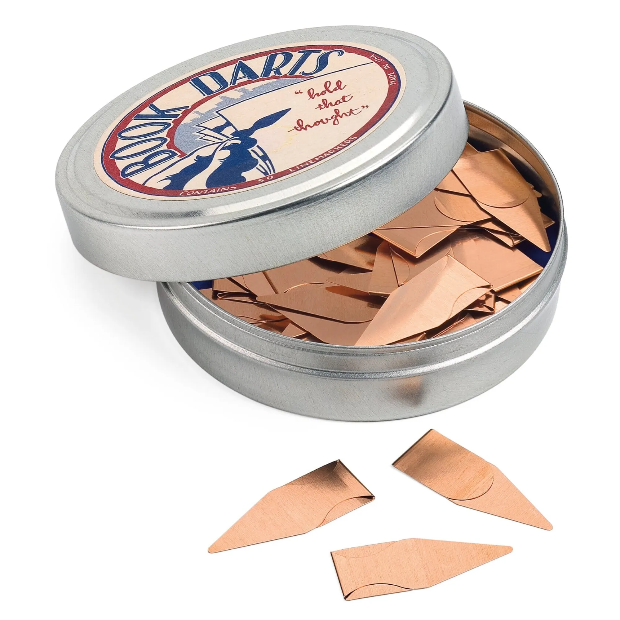 Bibliothek & Lesen * Book Darts Lesezeichen Kupferblech