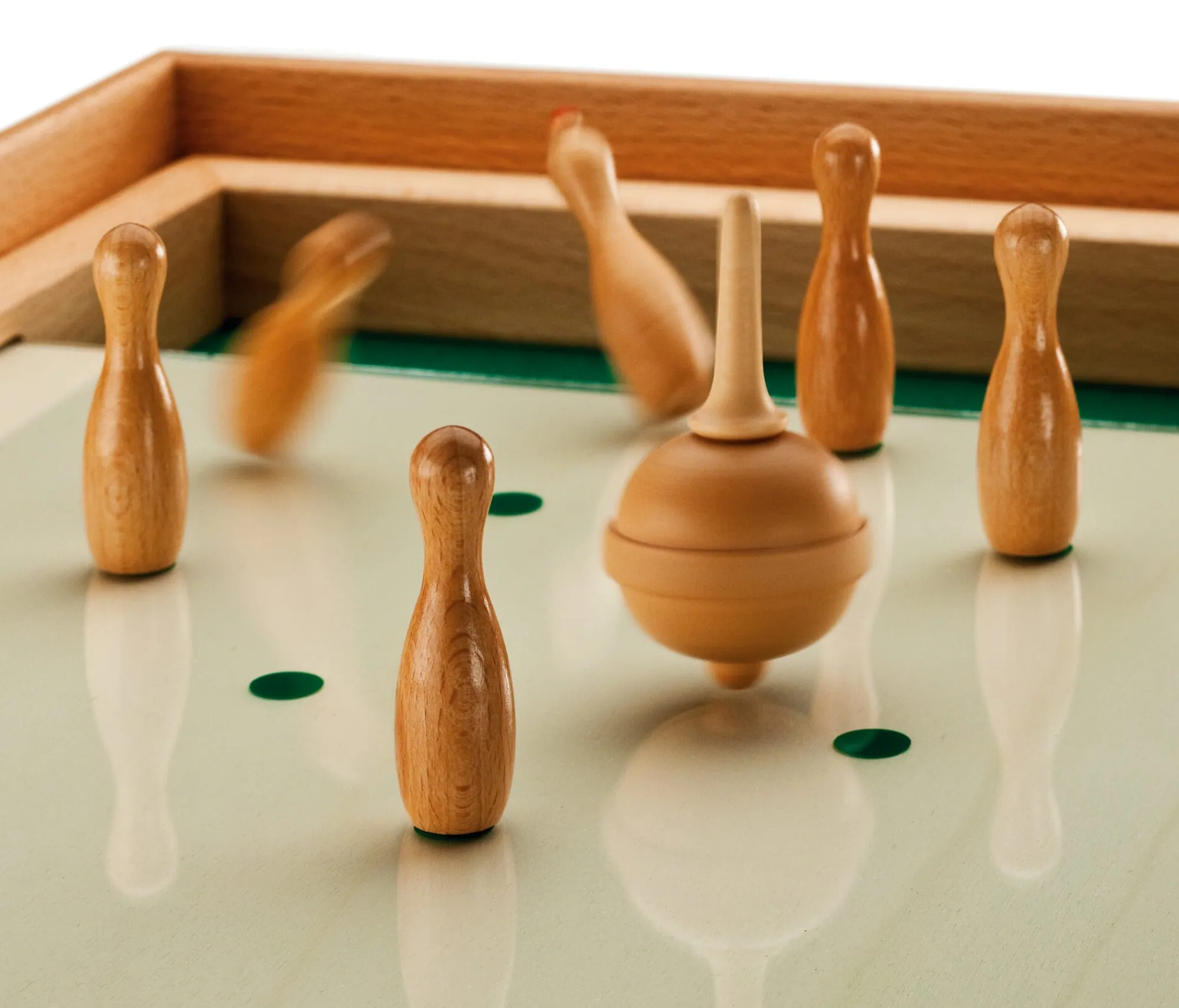 Holzspielzeug|Gesellschaftsspiele * Mespi Meraner Tischkegelspiel