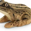 Gartendekoration * Wildlife Garden Moorfrosch Lindenholz handgeschnitzt
