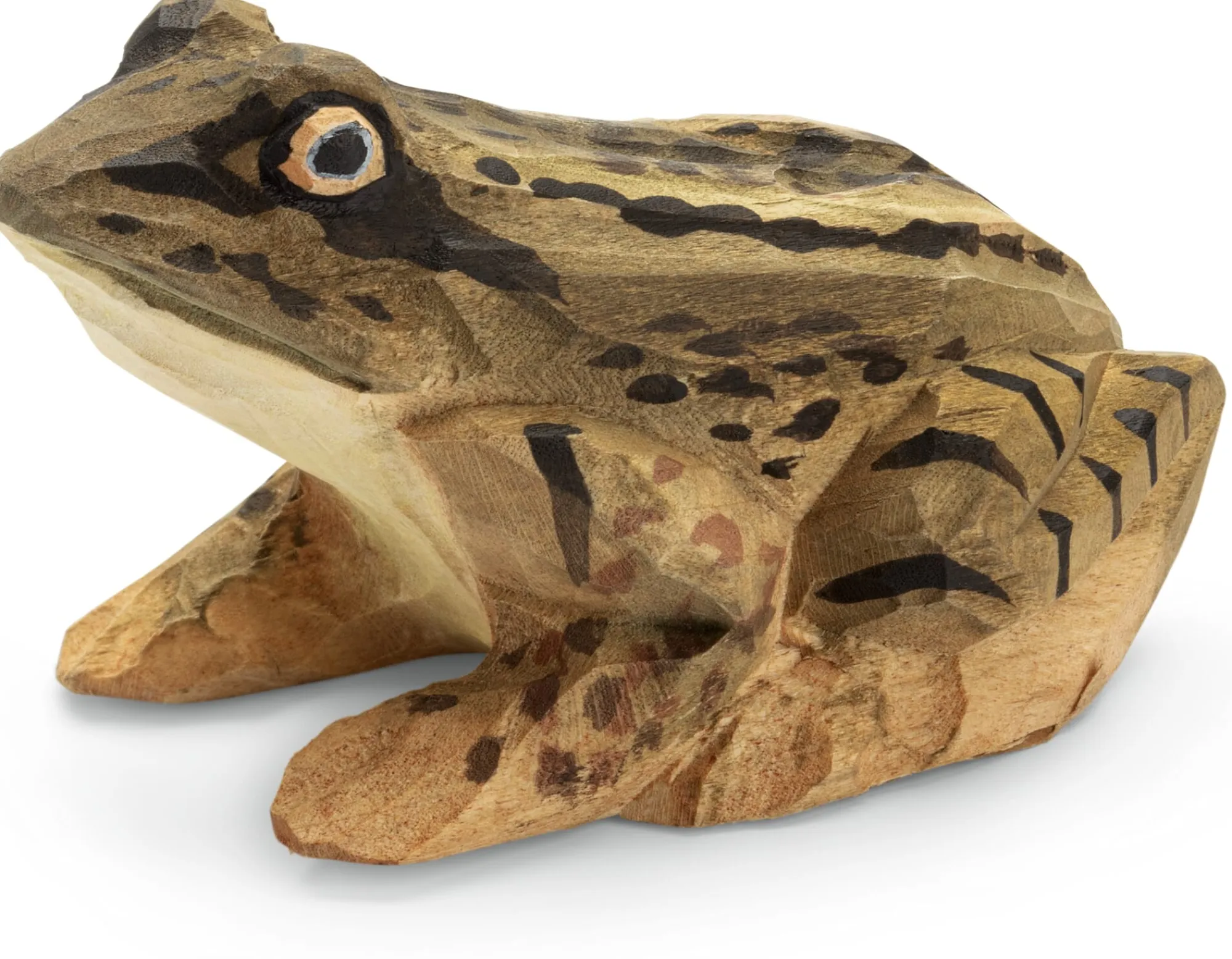 Gartendekoration * Wildlife Garden Moorfrosch Lindenholz handgeschnitzt
