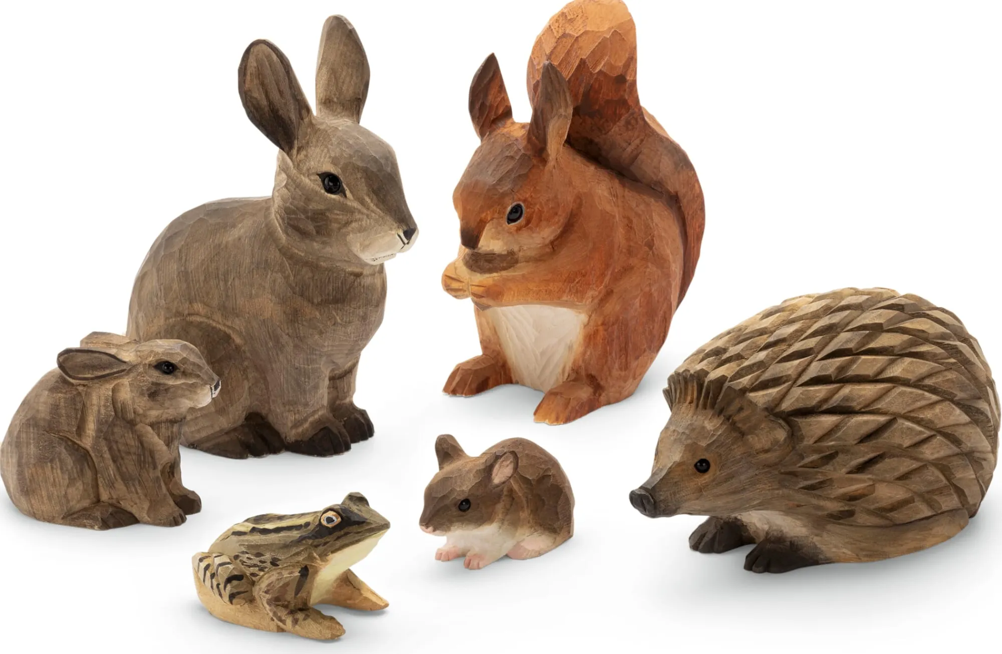 Gartendekoration * Wildlife Garden Moorfrosch Lindenholz handgeschnitzt
