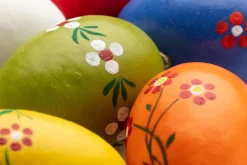 Osterdekoration * Nostalgie-Christbaumschmuck Ostereier Watte groß