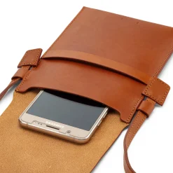 Etuis & Federtaschen * PB 0110 Rindleder Handybag Cognac