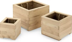 Pflanzgefäße * Rhinorock Pflanzkübel Kiefernholz Dreierset