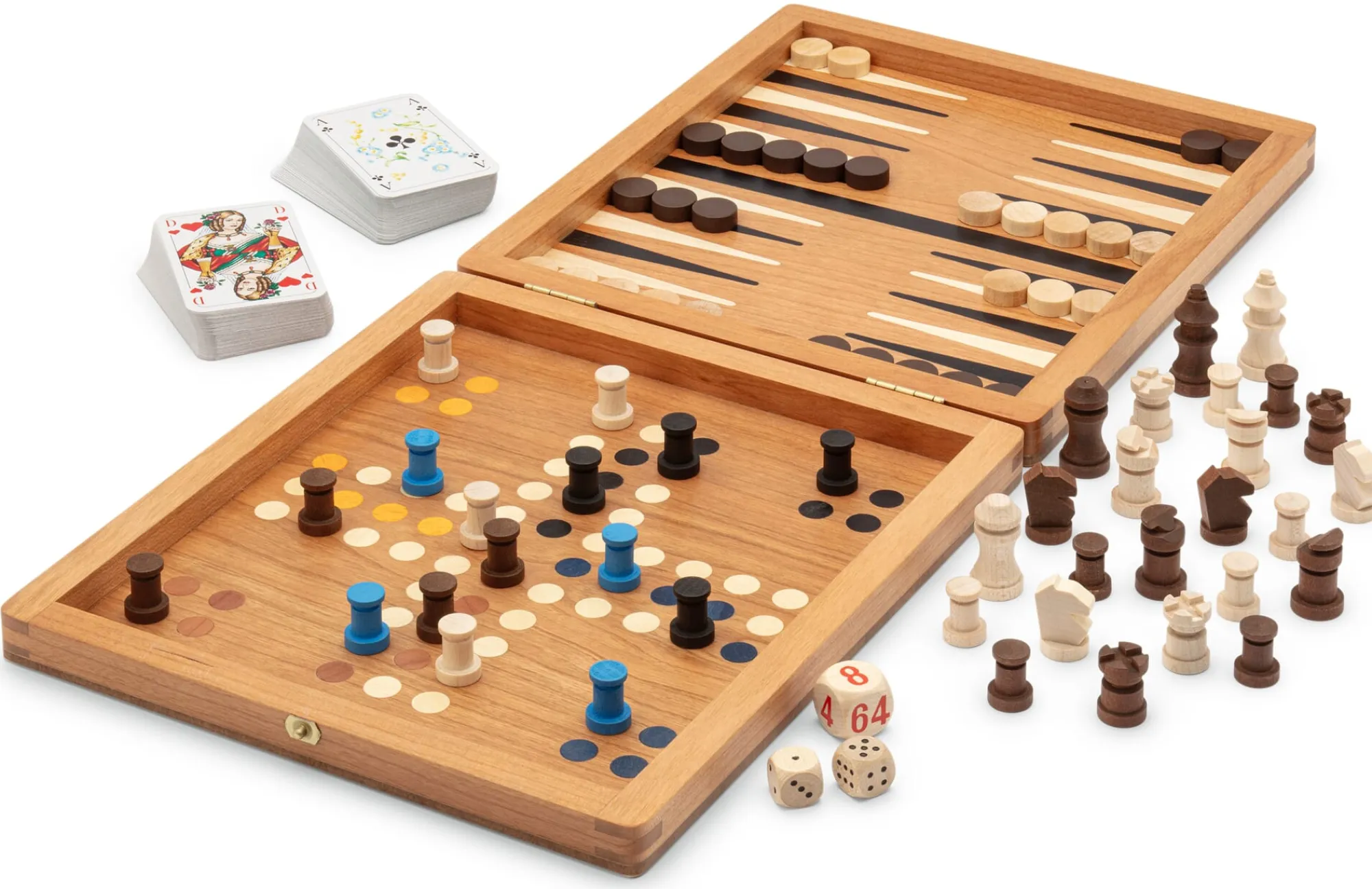 Holzspielzeug|Gesellschaftsspiele * Ulbrich Spieledesign Reise-Spielesammlung Holz