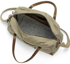 Reisetaschen * Hack Lederware Reisetasche Segeltuch, Grünbeige