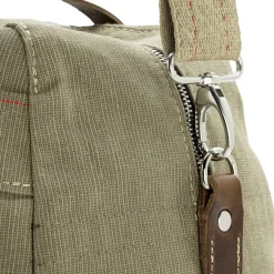 Reisetaschen * Hack Lederware Reisetasche Segeltuch, Grünbeige