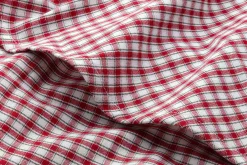 Tischwäsche * Leinenweberei Vieböck Runde Tischdecke rot-weiß kariert