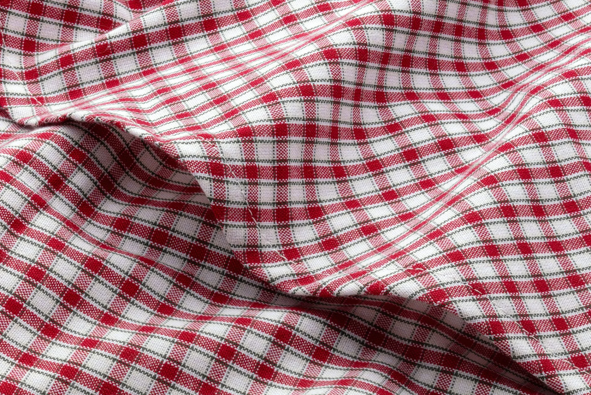 Tischwäsche * Leinenweberei Vieböck Runde Tischdecke rot-weiß kariert