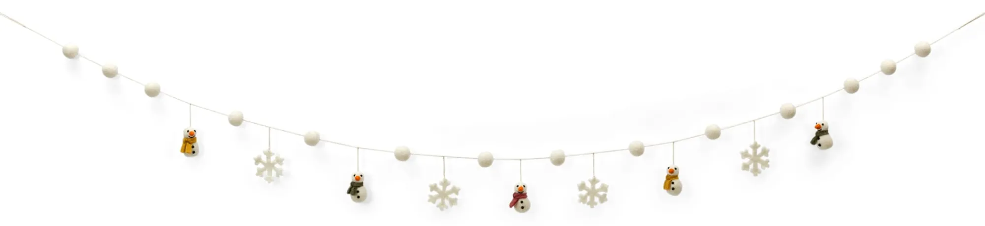 Wohnaccessoires * Én Gry & Sif Schneemann-Girlande Filz