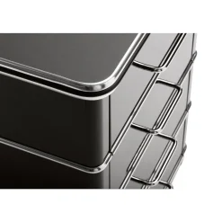 Schreibtische|Tische * Müller Möbelfabrikation Schreibtisch Stahlblech Chromleiste Schwarz