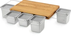Aufbewahrungsdosen|Schneidbretter * Frankfurter Brett Set Mono mit Edelstahlbehälter-Set