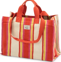 Einkaufstaschen & -Körbe * Moismont Shopper N°46 gestreift, rot-creme