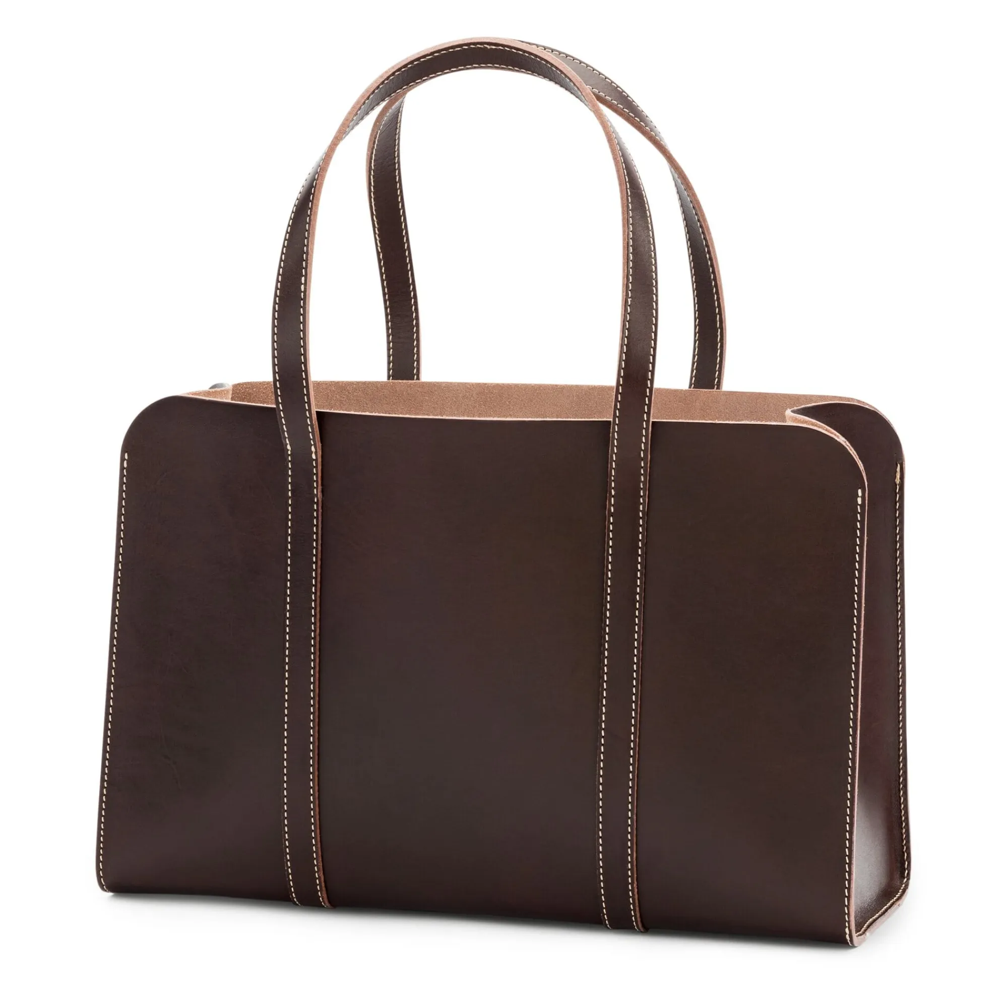Einkaufstaschen & -Körbe|Umhänge- & Handtaschen * PB 0110 Shopper Rindleder Braun
