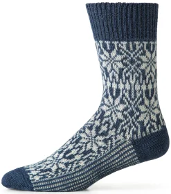 Strümpfe & Socken|Socken * Hirsch Natur Socke Jacquard Schurwolle Blau