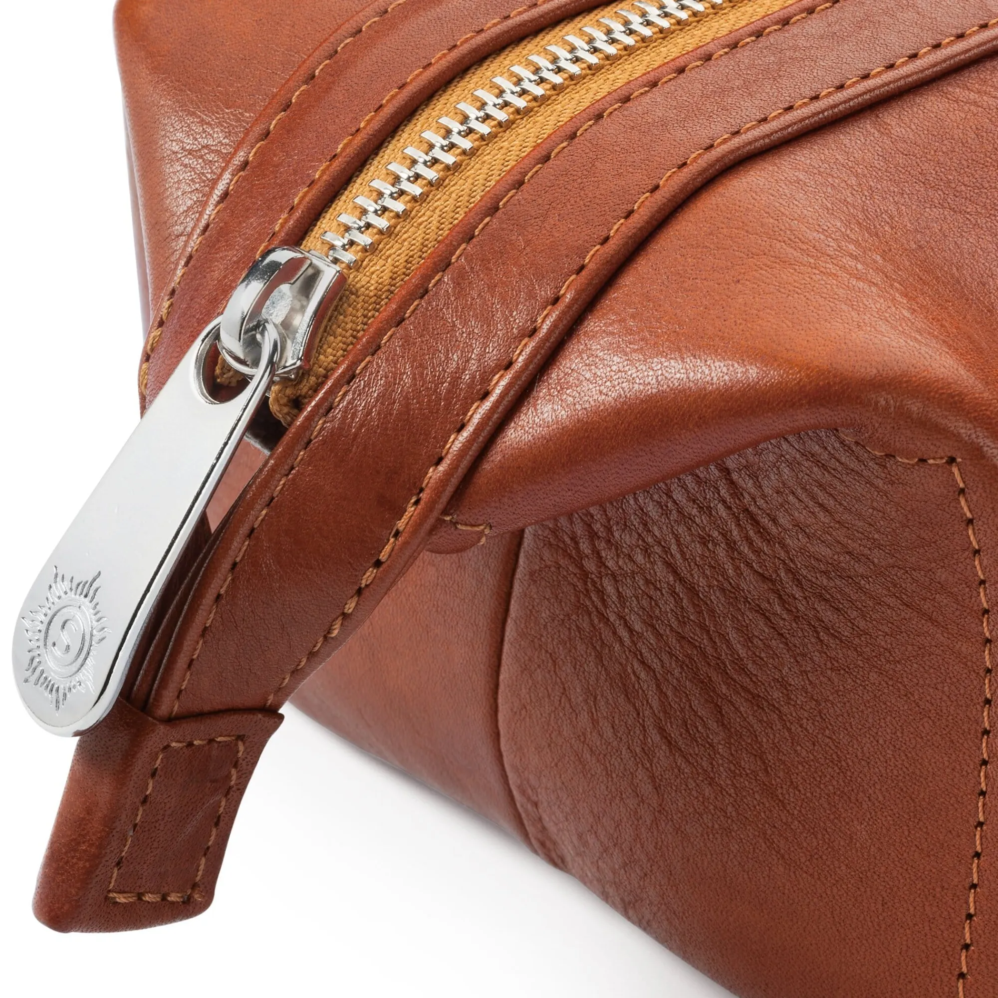 Kulturbeutel|Kulturtaschen * Sonnenleder Kulturtasche Natur