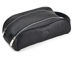 Kulturbeutel|Kulturtaschen * Sonnenleder Kulturtasche klein Schwarz