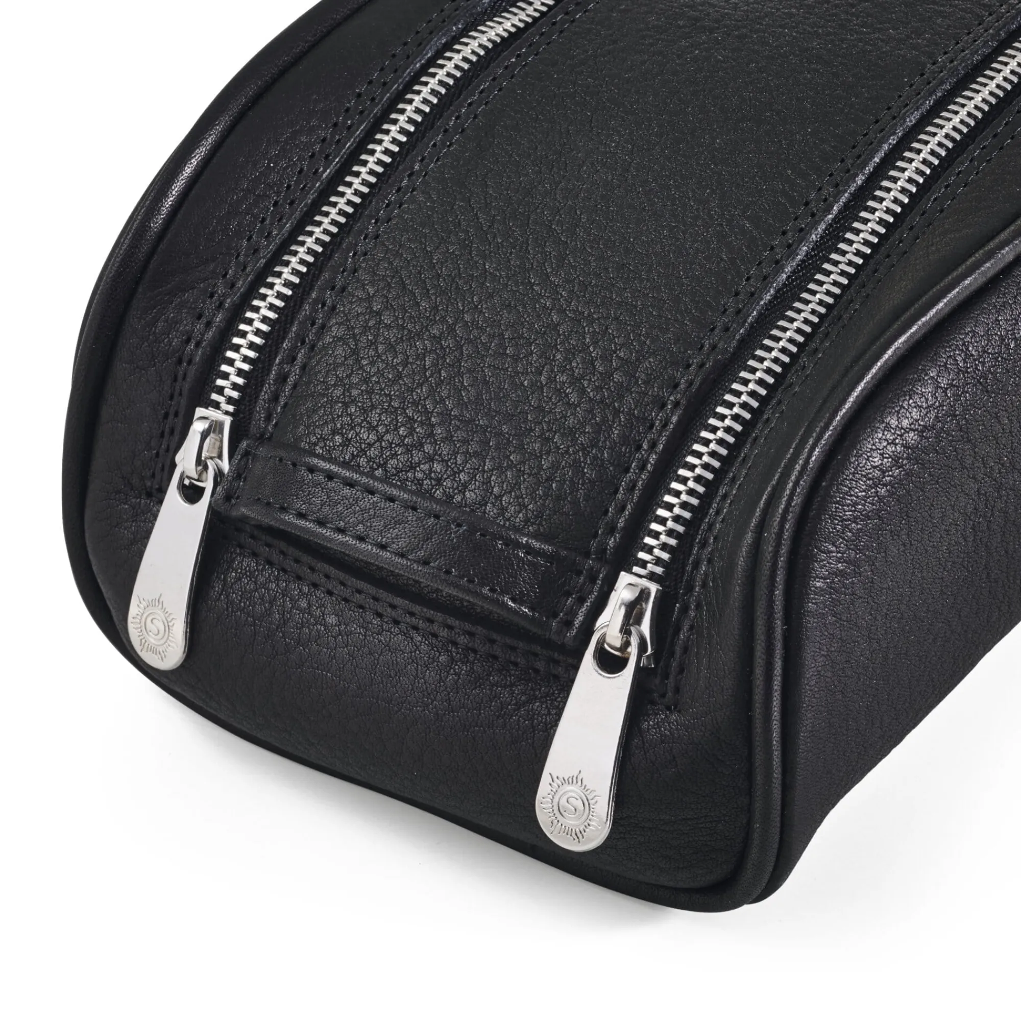 Kulturbeutel|Kulturtaschen * Sonnenleder Kulturtasche klein Schwarz