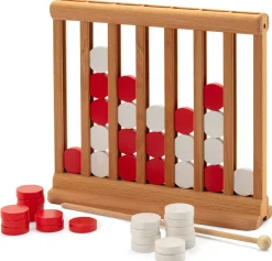 Holzspielzeug|Gesellschaftsspiele * Holz Bi-Ba-Butze Kristian Finken Strategiespiel Vier gewinnt