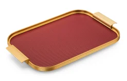 Serviertabletts * Kaymet London Tablett Aluminium Weinrot