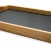 Serviertabletts|Servierzubehör * Manufactum Tablett Kirschbaumholz mit Linoleumfläche