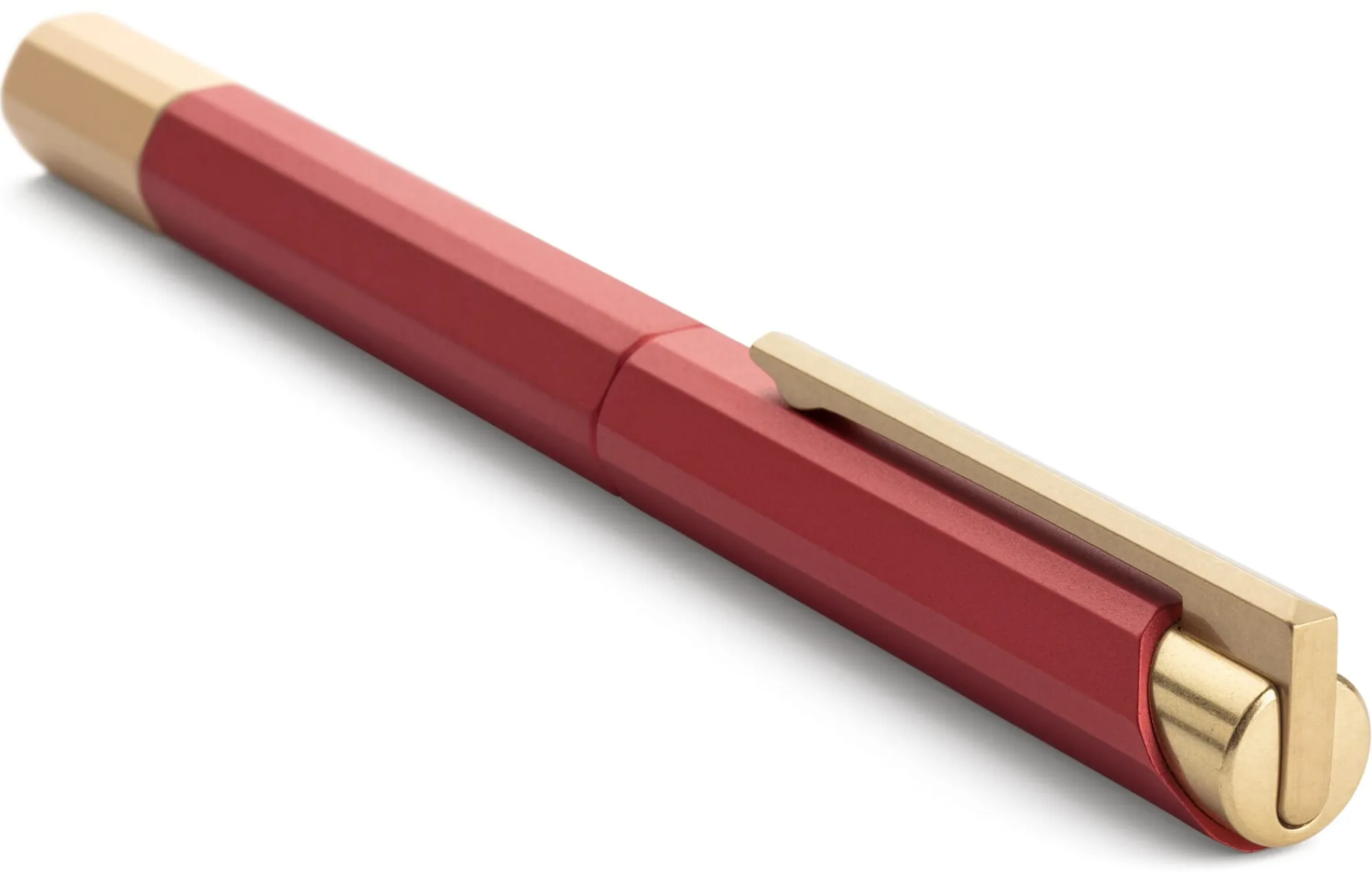 Tintenroller|Kugelschreiber * YStudio Tintenroller Aluminium und Messing Rot