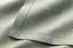 Tischwäsche * Erika Vaitkute Tischdecke Jacquard Leinen Blau
