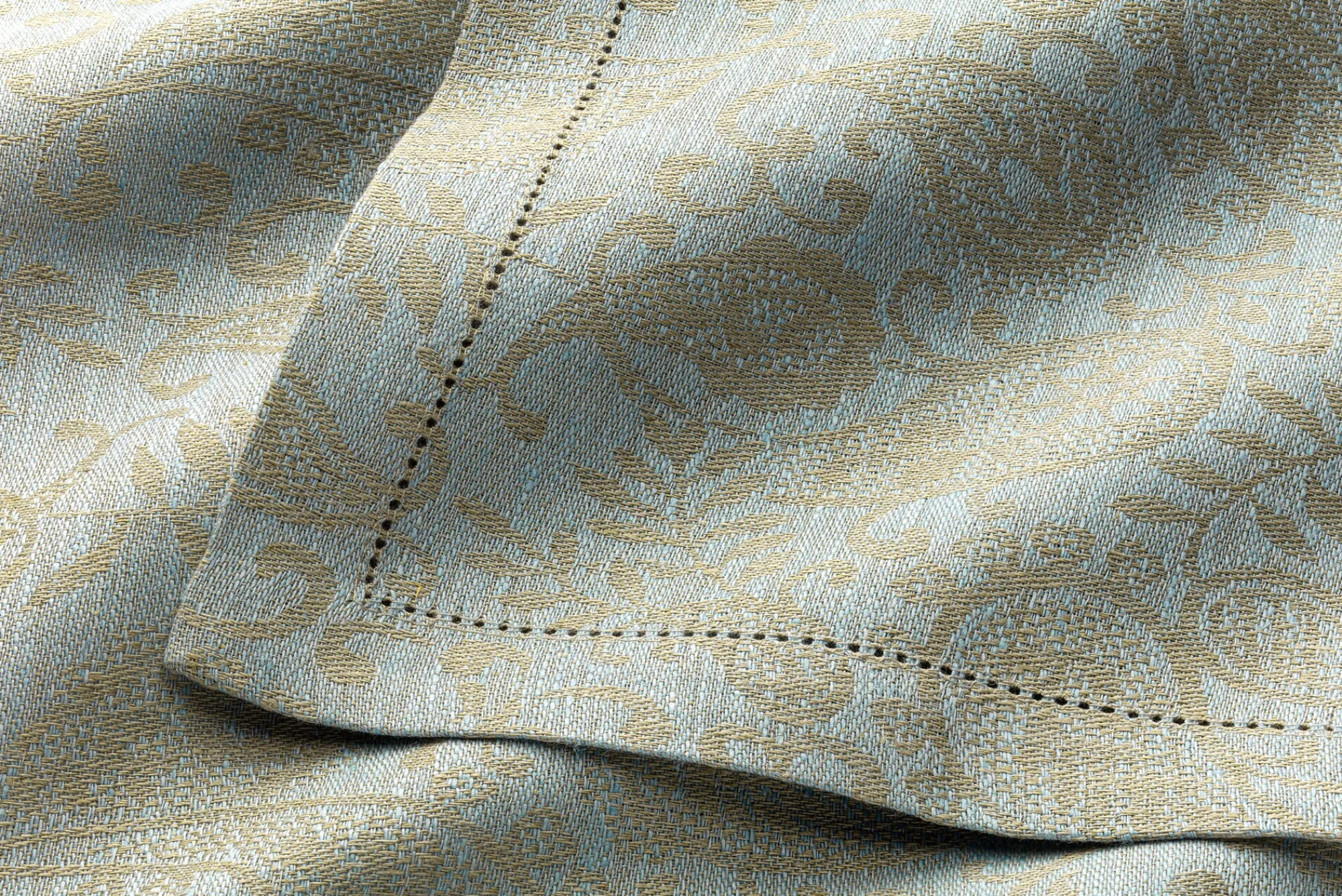 Tischwäsche * Erika Vaitkute Tischdecke Jacquard Leinen Blau