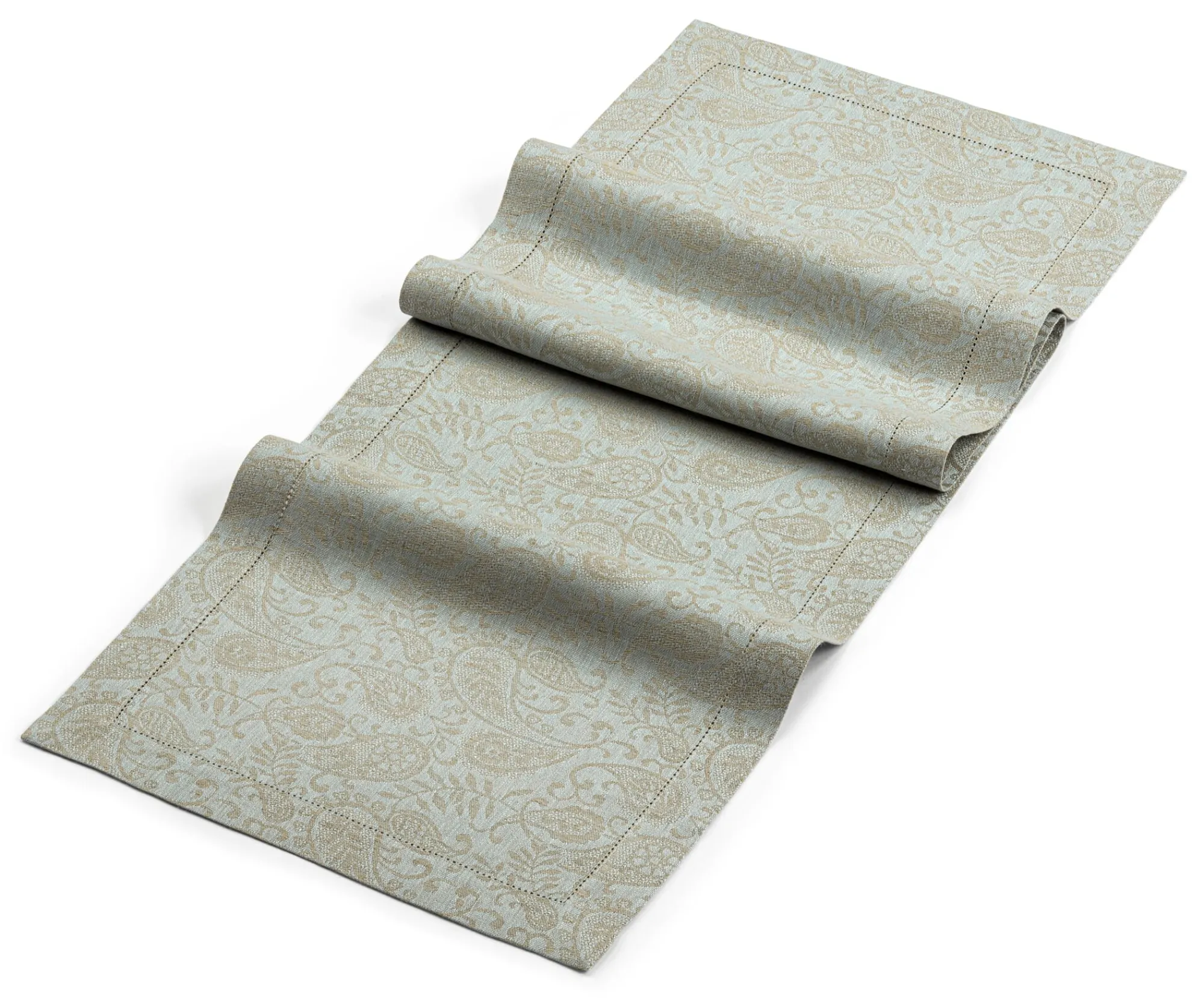 Tischwäsche * Erika Vaitkute Tischläufer Jacquard Leinen Blau