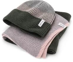 Schals & Tücher|Schals & Tücher * Rifò Unisex-Kaschmirstrickschal, Grün-Rosé