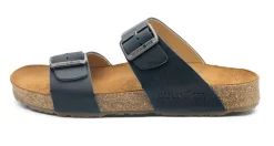 Sandalen|Freizeitschuhe * Haflinger Unisex-Pantolette mit Fußbett Blau