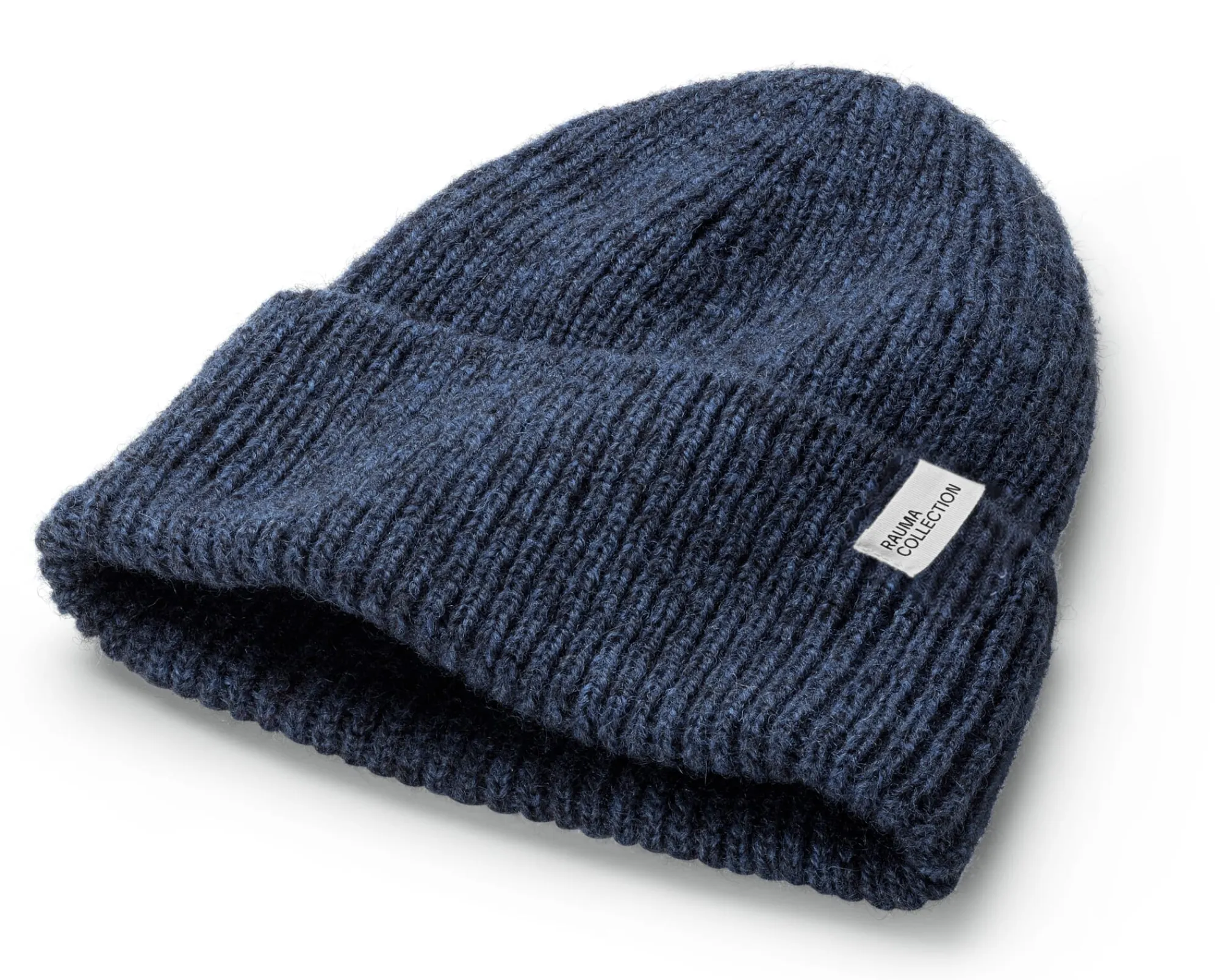 Mützen|Mützen * Rauma Ullvarefabrikk Unisex-Strickmütze Rippe Blau