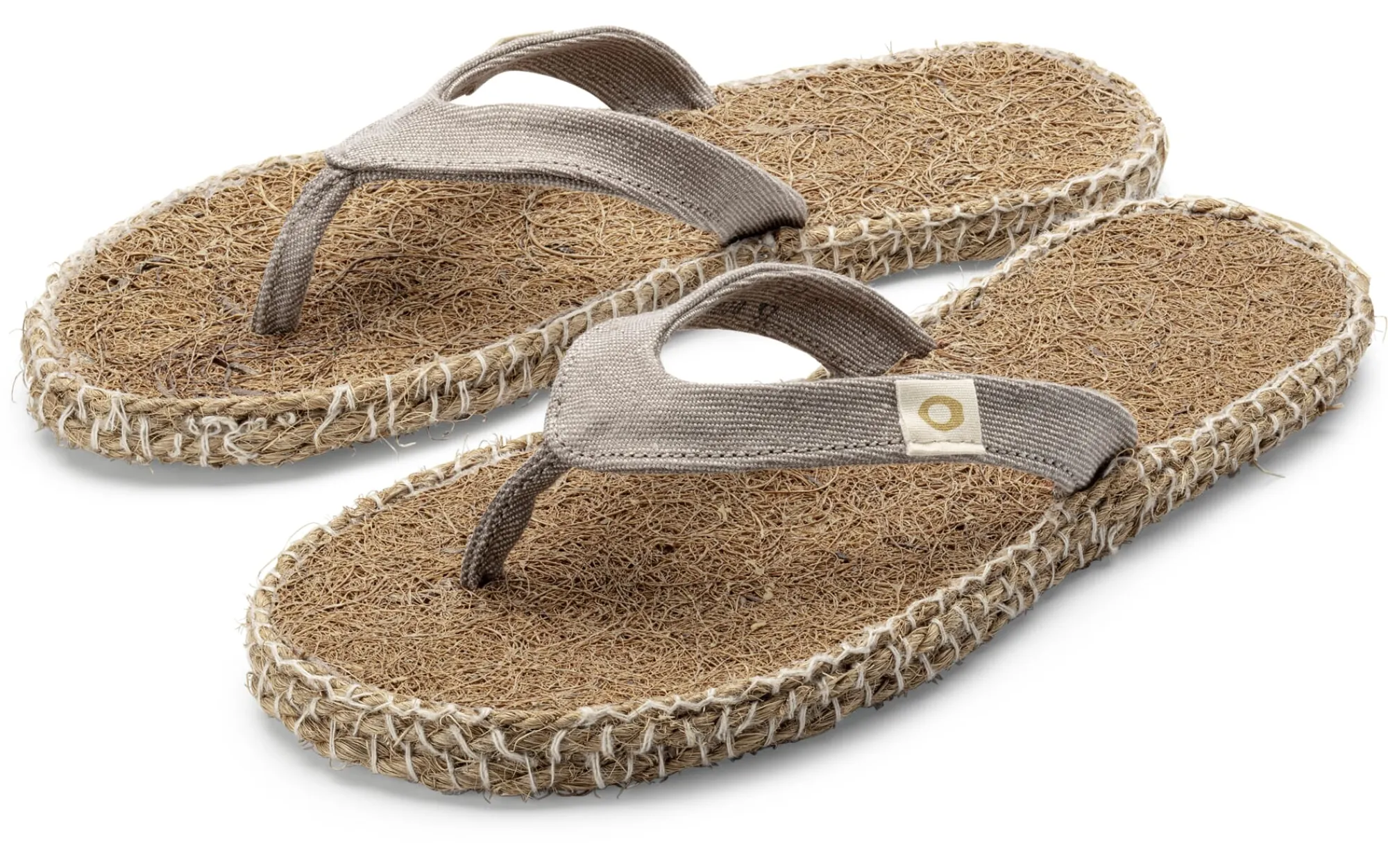 Sandalen|Freizeitschuhe * Werner Schuhe Unisex-Zehentrenner Naturfaser Taupe