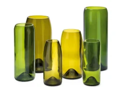 Vasen & Schalen * Q de bouteille Vase Weinflasche Smaragdgrün
